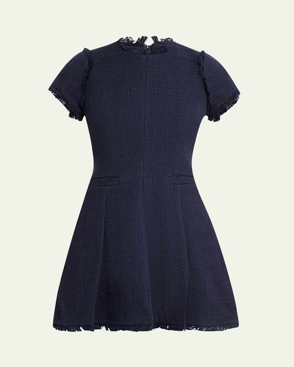 Nova Cotton Boucle Pleated Mini Dress